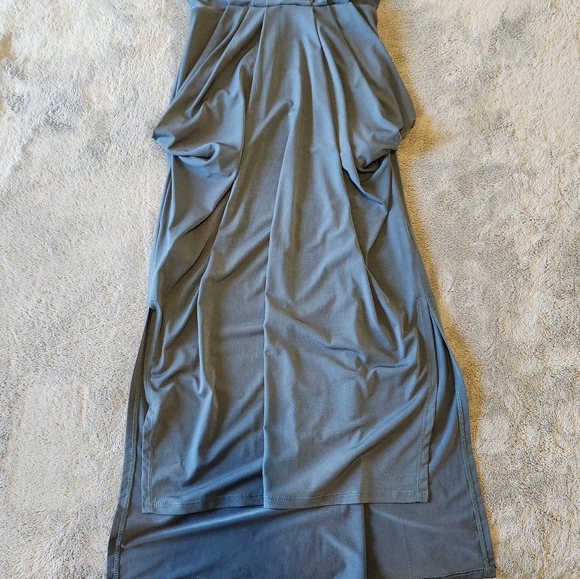 BCBGeneration Della Ash Blue Drape Midi Dress Size Small NWT - Picture 3 of 8